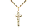 Crucifix Necklace Sterling Silver or Gold Filled on 18" Chain