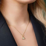 14K GOLD EMERALD TRINITY KNOT PENDANT