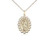 Miraculous Medal w/ Clear Crystals