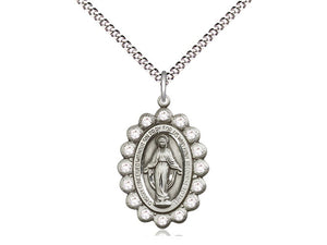 Miraculous Medal w/ Clear Crystals