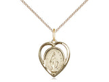 Heart Shaped Miraculous Medal on Chain