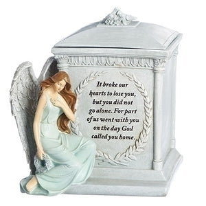 8.5" Memorial Box w/Angel & Verse