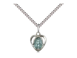 Blue Epoxy Miraculous Heart Medal