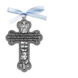 Bless this boy, girl or child cross crib medal 3.75"