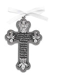 Bless this boy, girl or child cross crib medal 3.75"