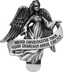 Never Drive Faster Angel Visor Clip