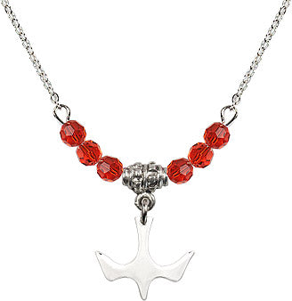 Confirmation Necklace with Ruby Beads