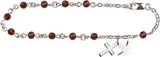 Ruby Rosary Bracelet with Cross & Dove