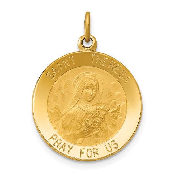 14k Saint Theresa Medal Charm